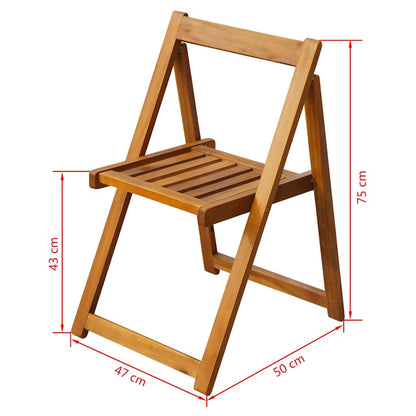 Klappstühle, 2 Stück, aus massivem Akazienholz