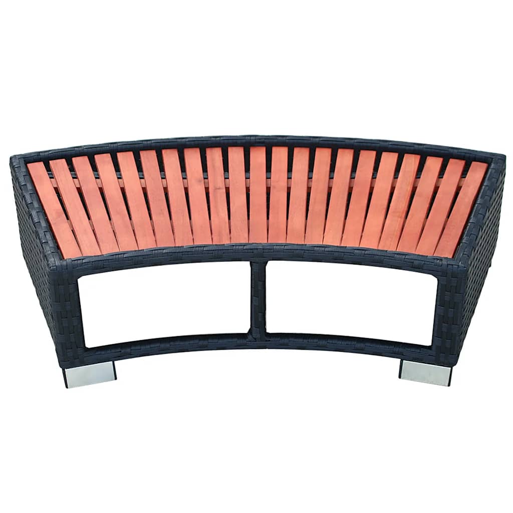 Spa-Einstiegsstufe Poly Rattan 92×45×25 cm Schwarz