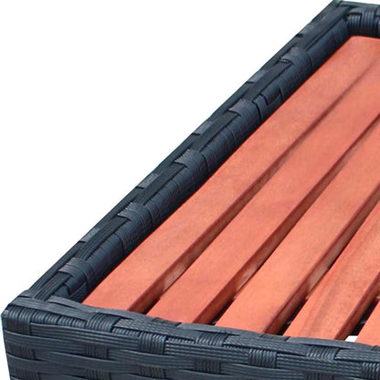 Spa-Einstiegsstufe Poly Rattan 92×45×25 cm Schwarz