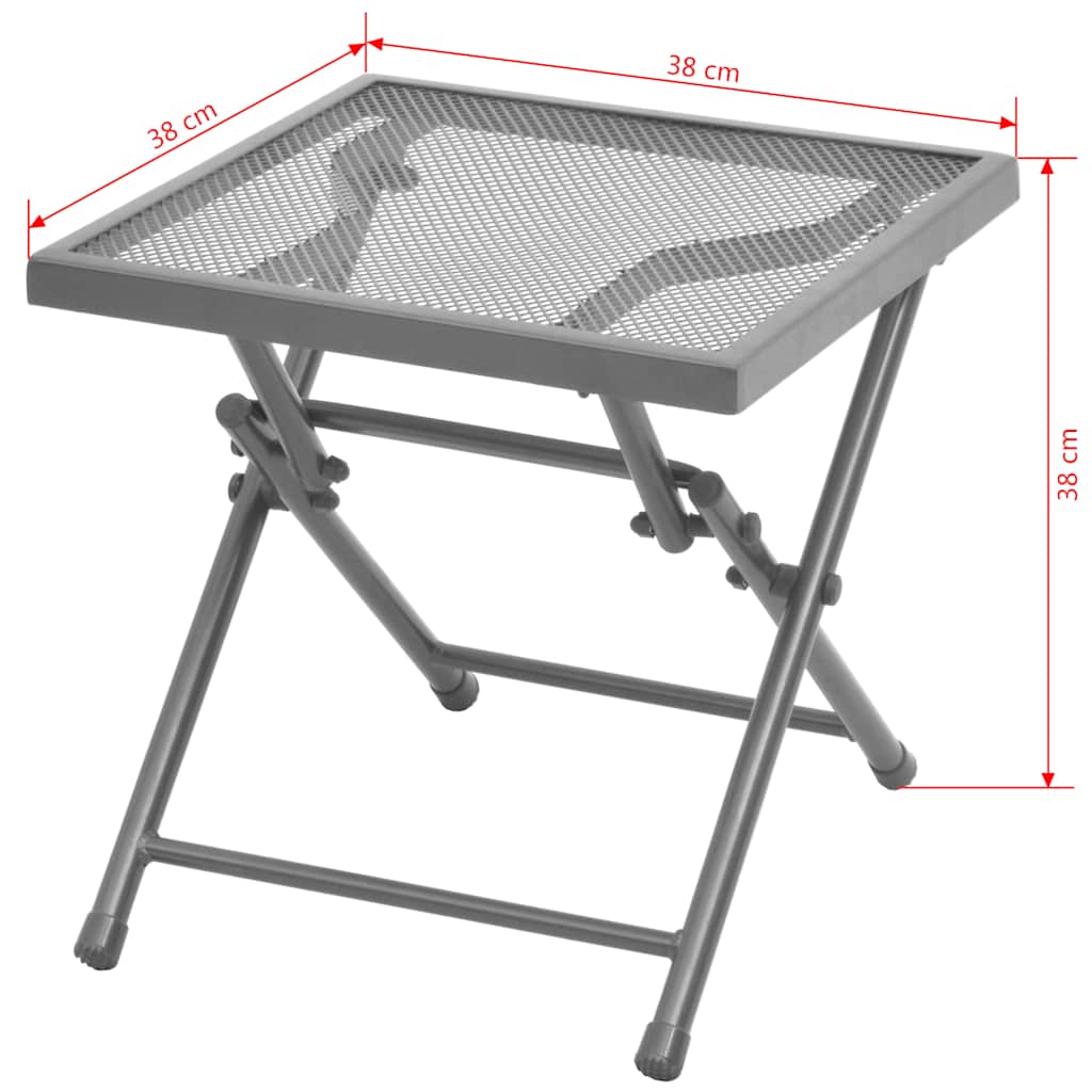 Sonnenliegen 2 Stk. mit Tisch Stahl Anthrazit