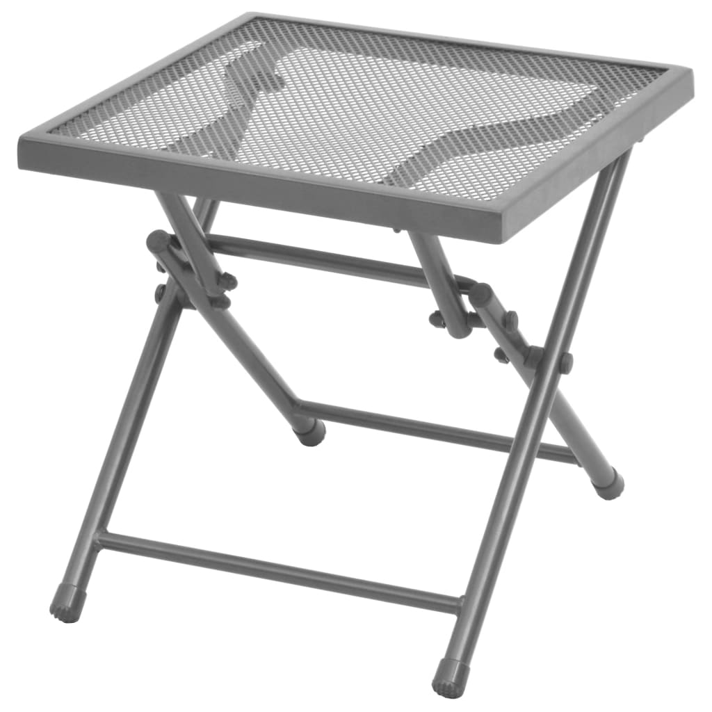 Bains de soleil 2 pièces avec table acier anthracite