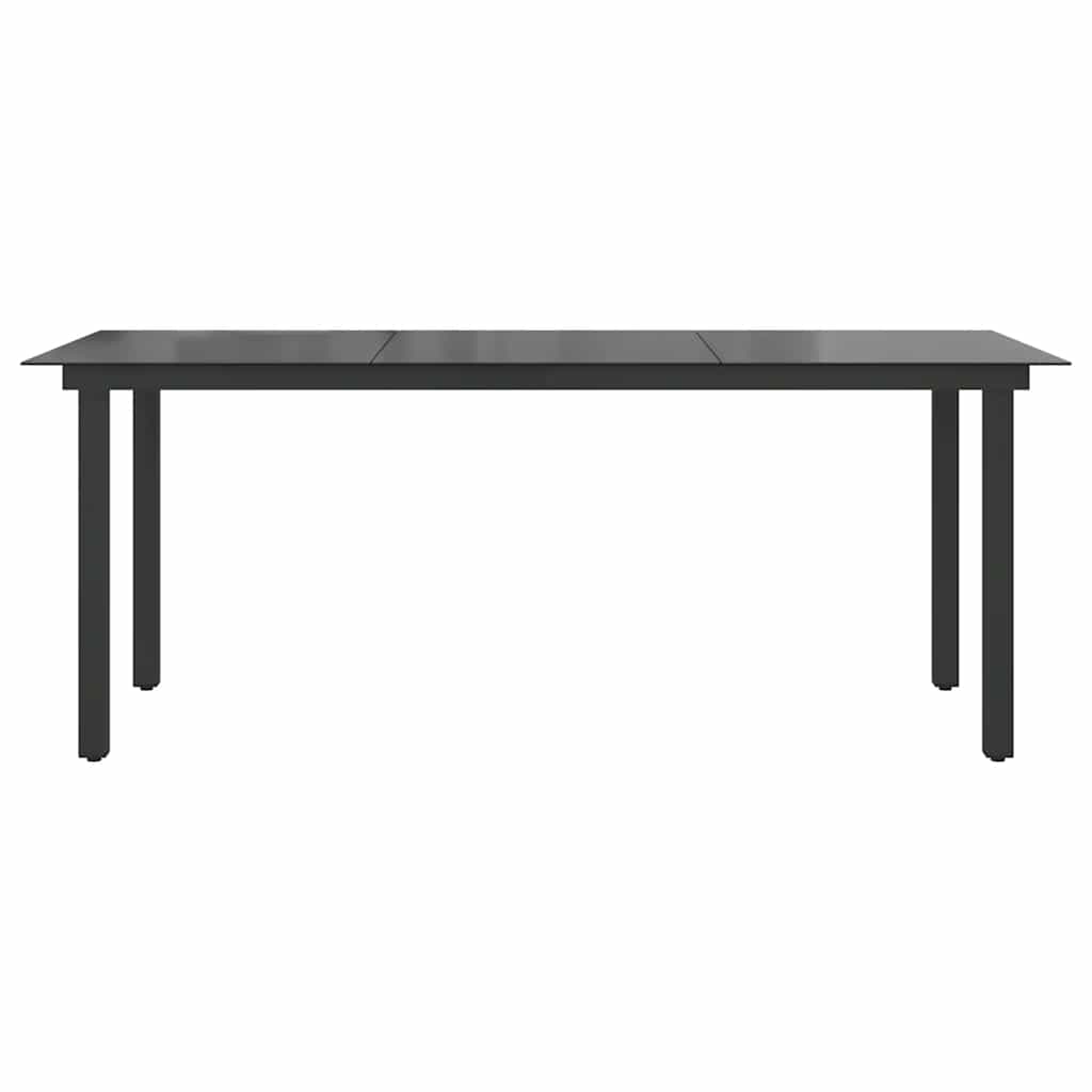 Gartentisch Schwarz 190x90x74 cm Aluminium und Glas