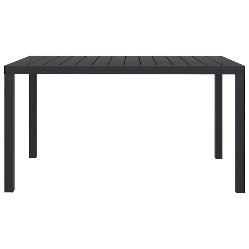 Gartentisch Schwarz 150x90x74 cm Aluminium und WPC