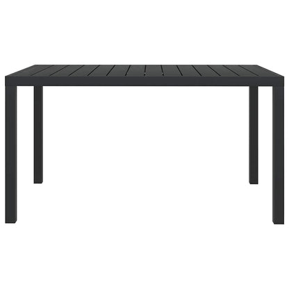Gartentisch Schwarz 150x90x74 cm Aluminium und WPC