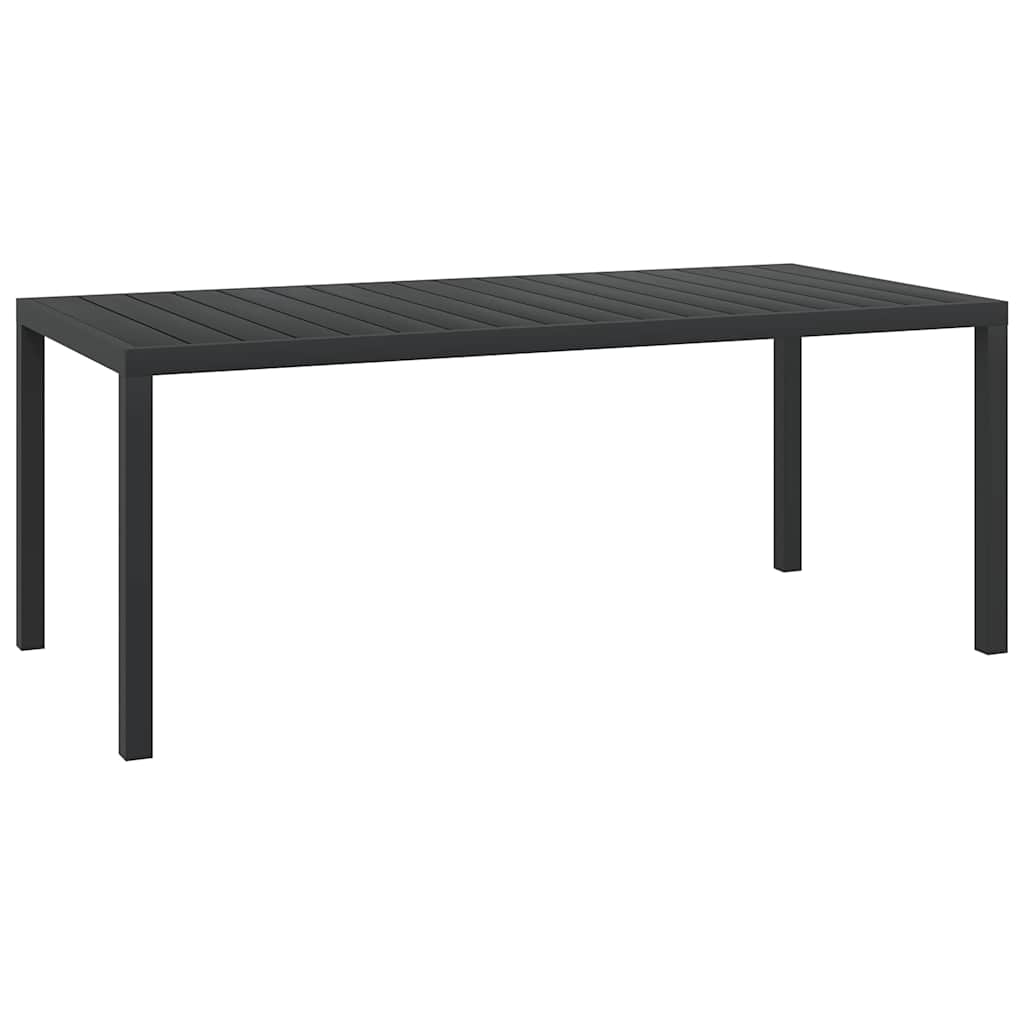 Gartentisch Schwarz 185x90x74 cm Aluminium und WPC