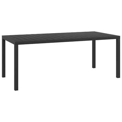 Gartentisch Schwarz 185x90x74 cm Aluminium und WPC
