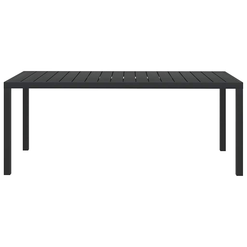 Gartentisch Schwarz 185x90x74 cm Aluminium und WPC