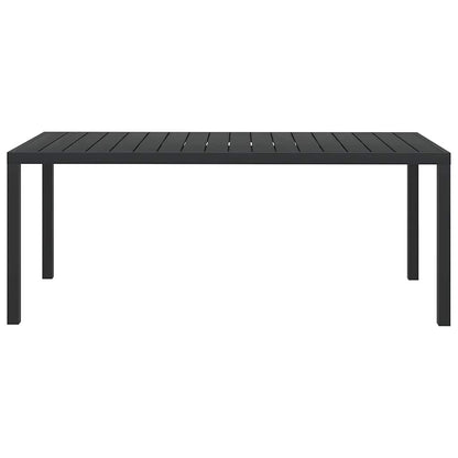 Gartentisch Schwarz 185x90x74 cm Aluminium und WPC