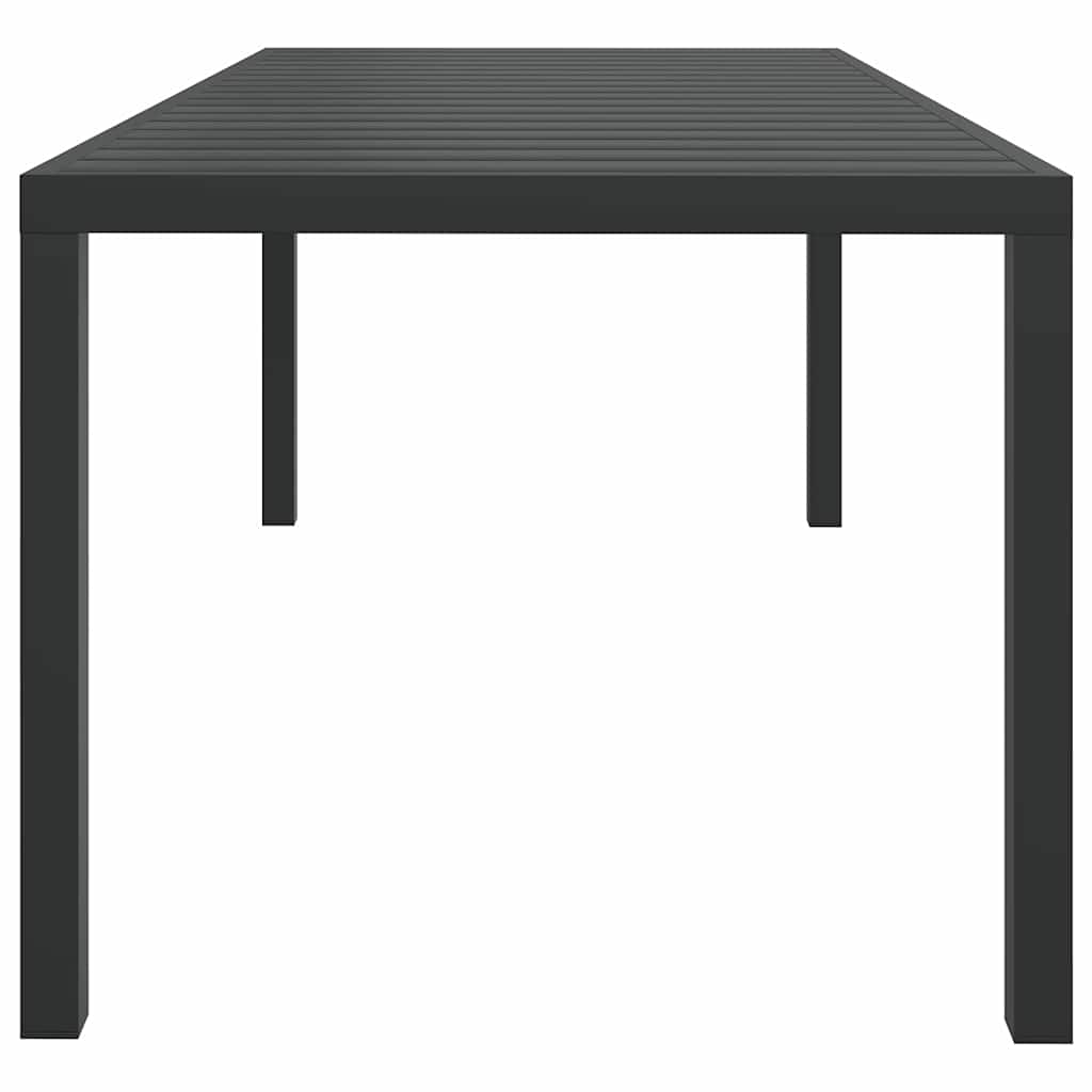 Gartentisch Schwarz 185x90x74 cm Aluminium und WPC