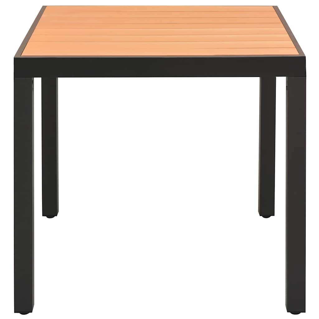 Gartentisch Braun 80x80x74 cm Aluminium und WPC
