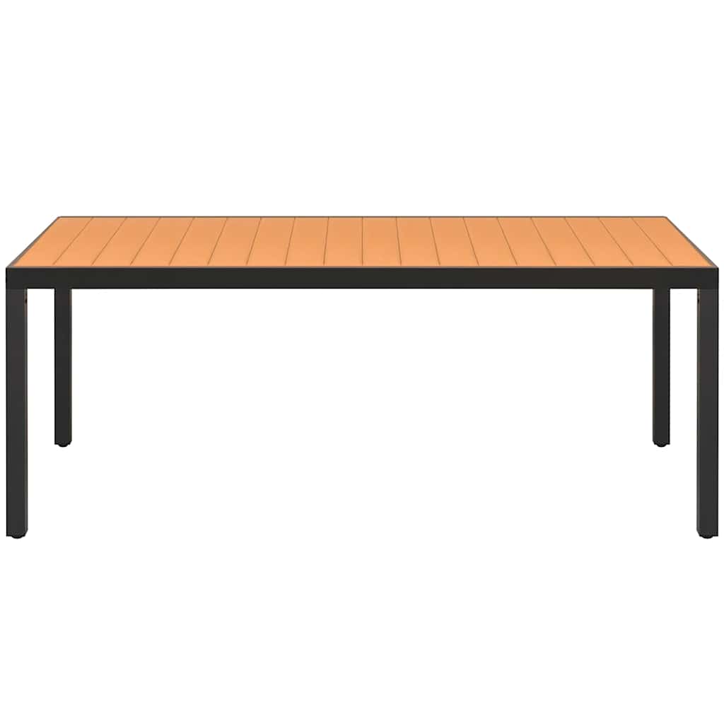 Gartentisch Braun 185x90x74 cm Aluminium und WPC