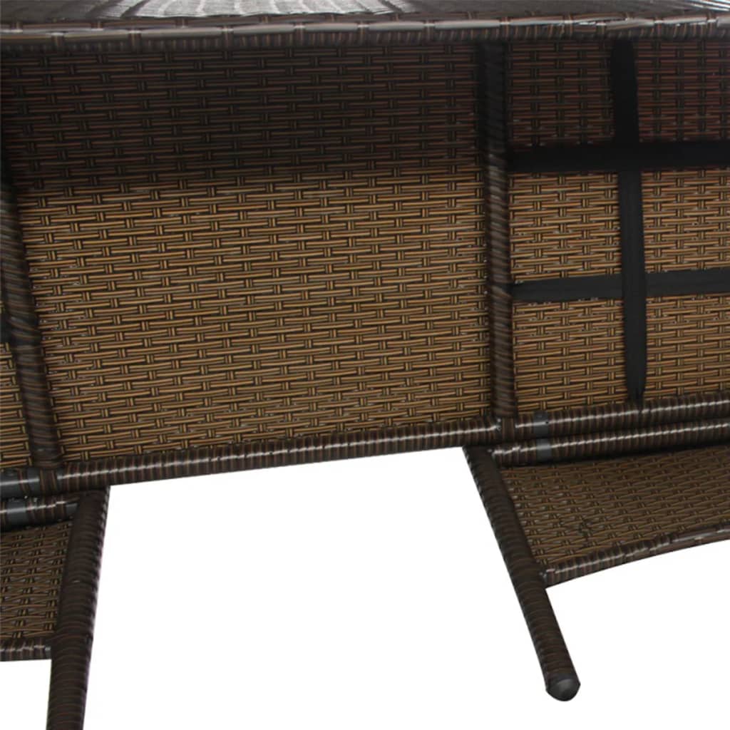 Gartensofa 2-Sitzer mit Teetisch Poly Rattan Braun