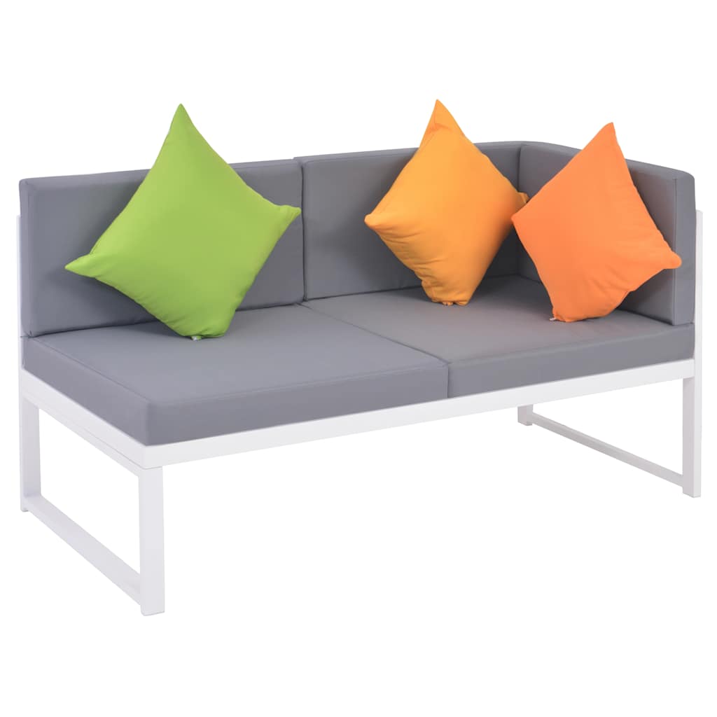 4-tlg. Garten-Lounge-Set mit Auflagen Aluminium und WPC