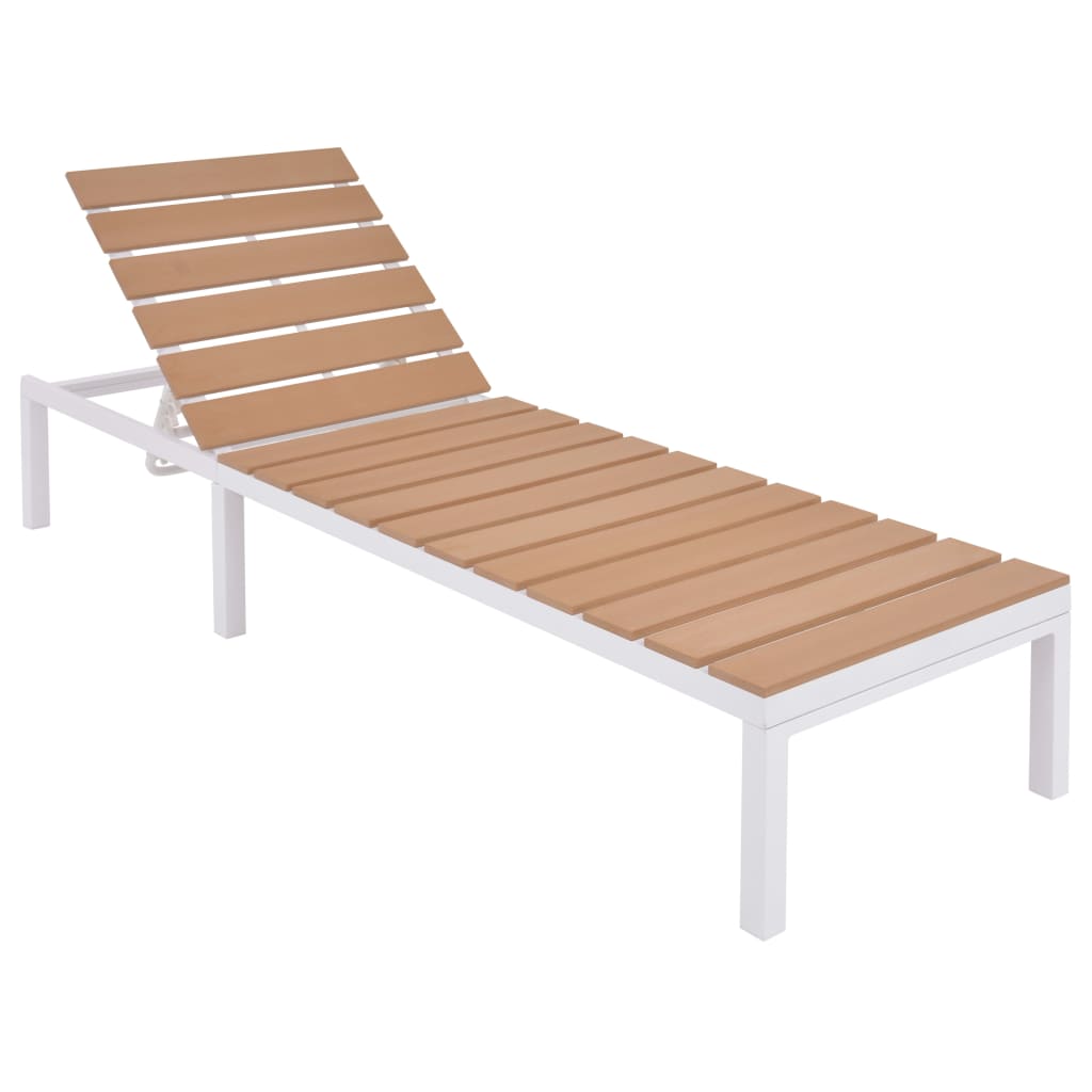 Sun lounger aluminum and WPC brown