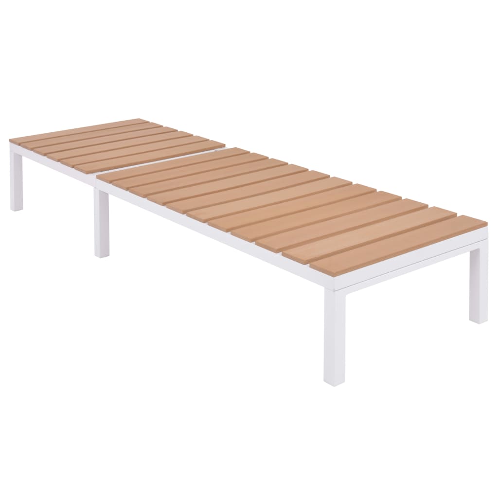 Sun lounger aluminum and WPC brown