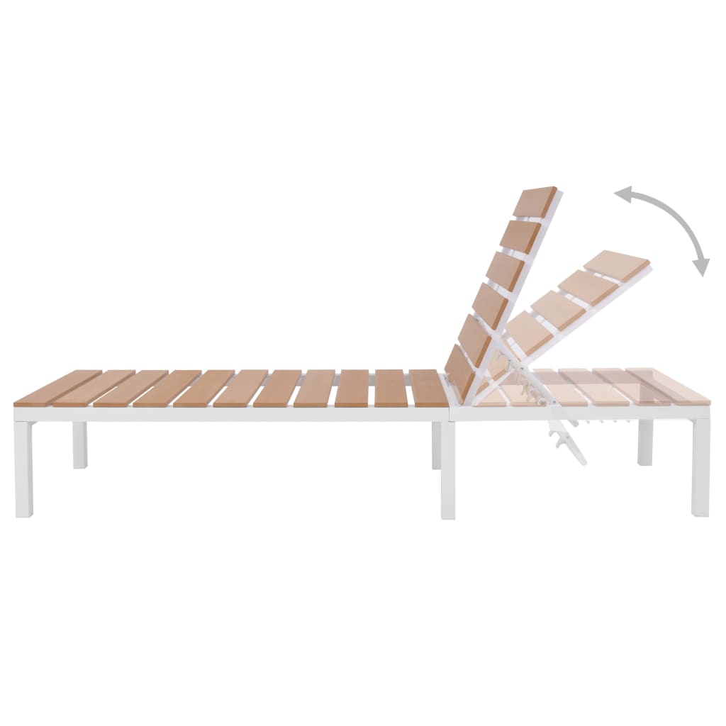 Sun lounger aluminum and WPC brown