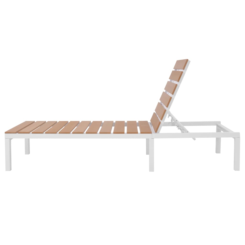 Sun lounger aluminum and WPC brown