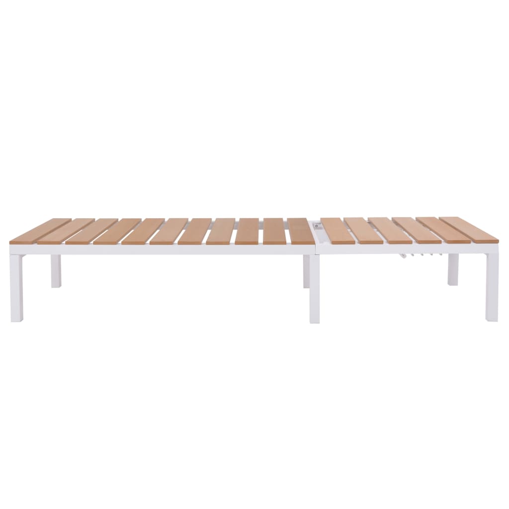 Sun lounger aluminum and WPC brown