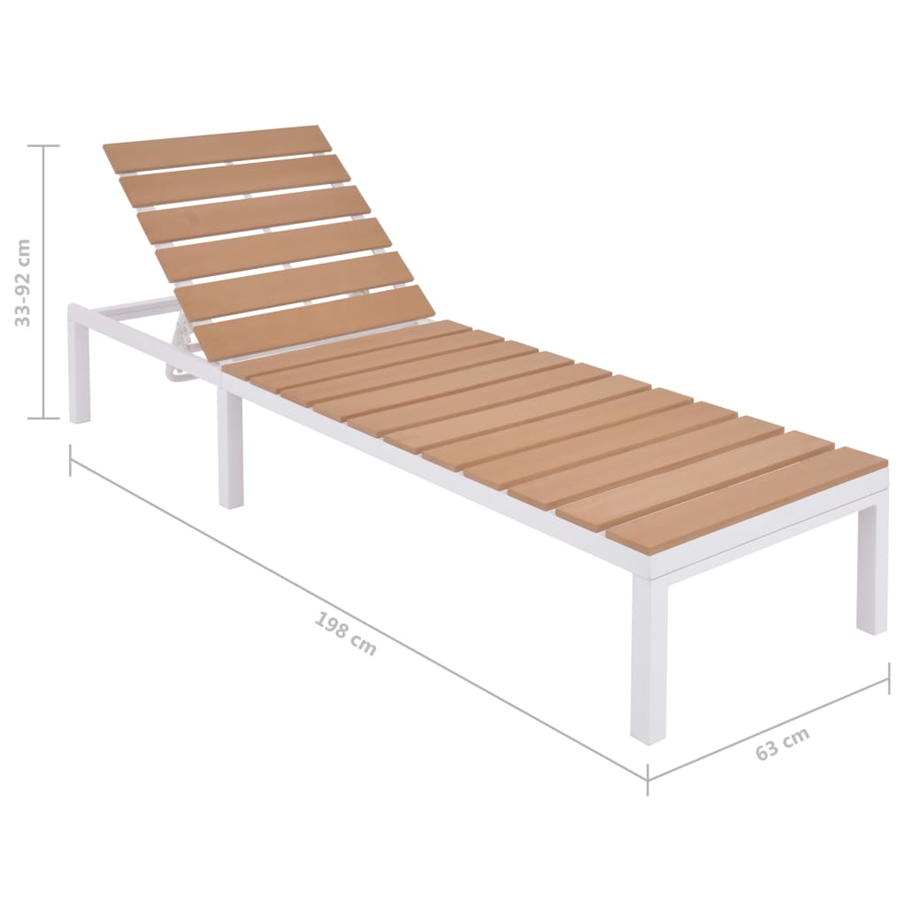 Sun lounger aluminum and WPC brown