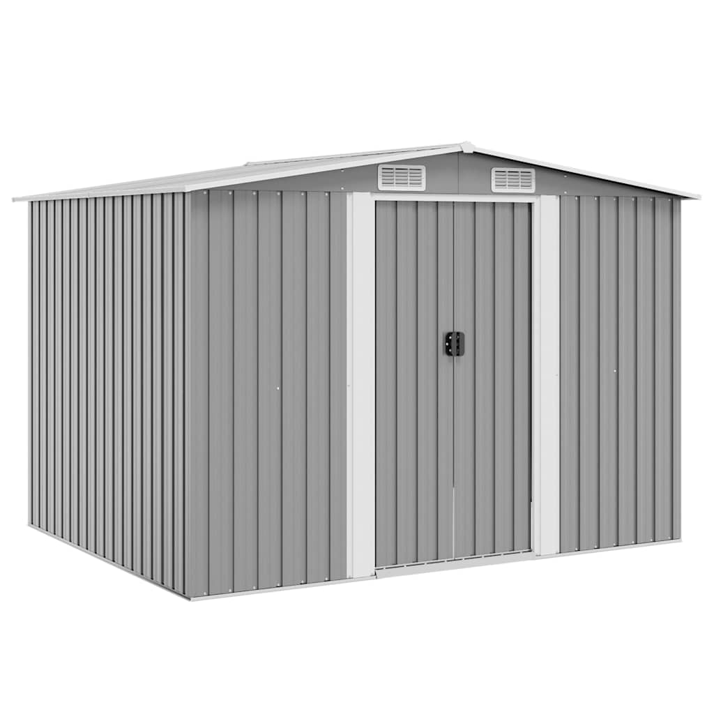 Gartenschuppen Grau Metall 257 x 205 x 178 cm