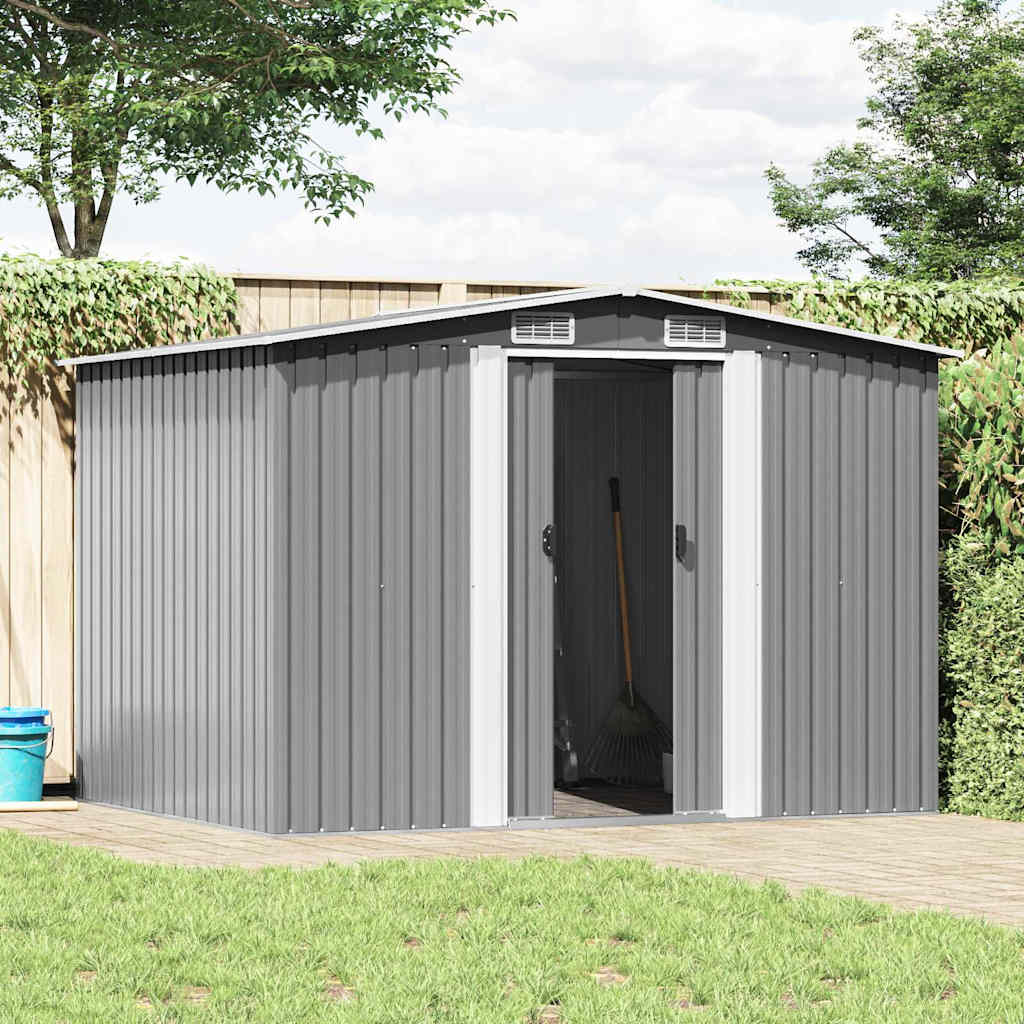 Gartenschuppen Grau Metall 257 x 205 x 178 cm