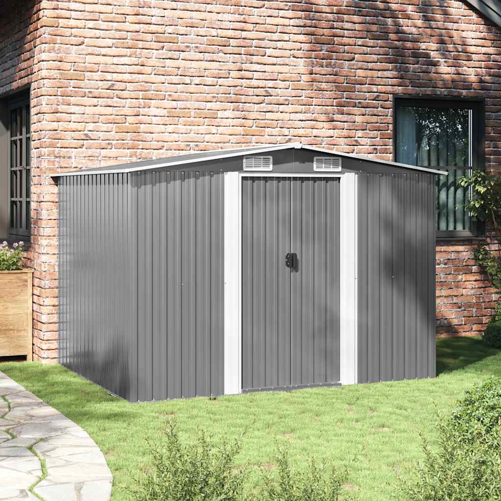 Gartenschuppen Grau Metall 257 x 205 x 178 cm