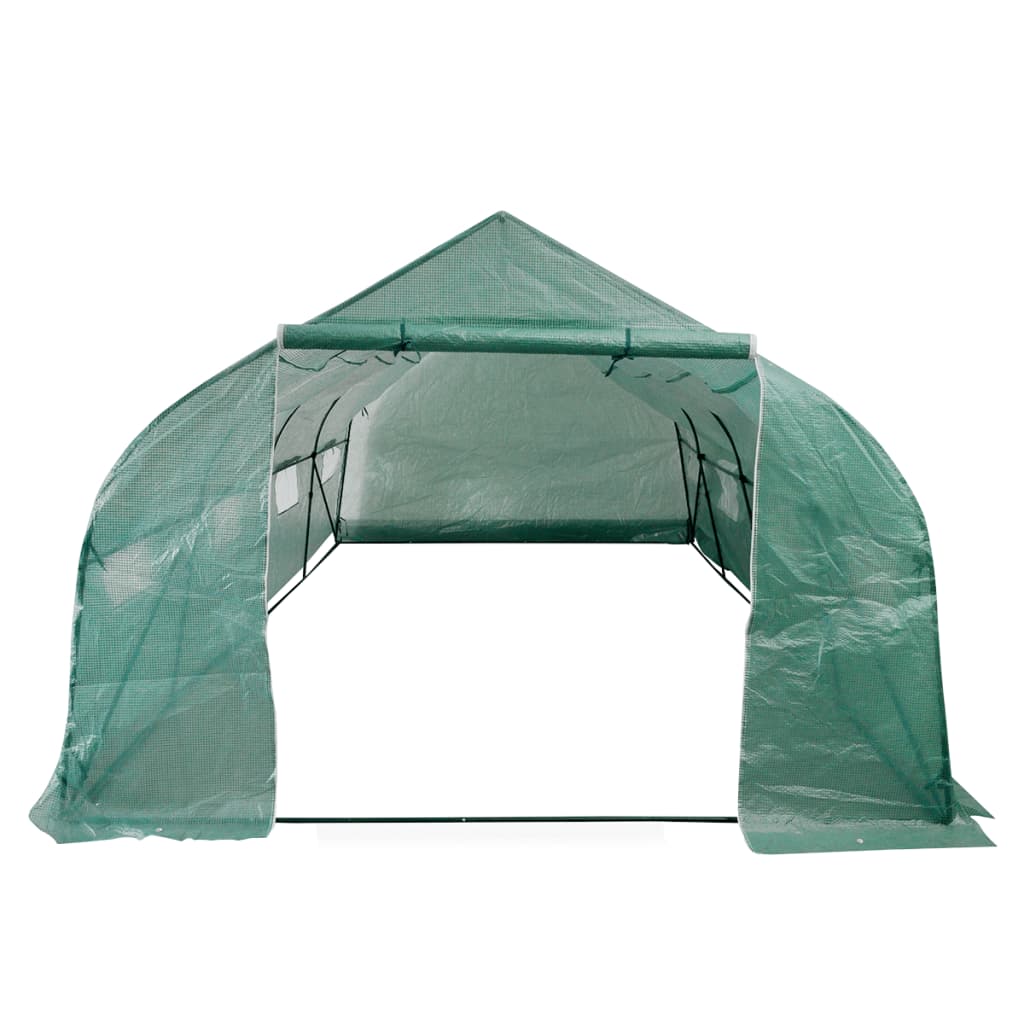 Serre polytunnel plain-pied &amp; charpente mobile en acier 18 m²