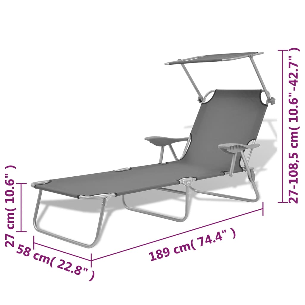 Bain de soleil avec protection solaire gris acier