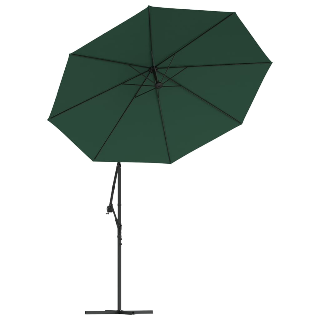 Parasol parasol déporté avec éclairage LED mât en métal 300 cm