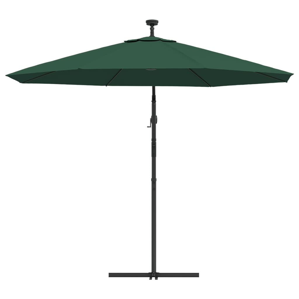 Parasol parasol déporté avec éclairage LED mât en métal 300 cm