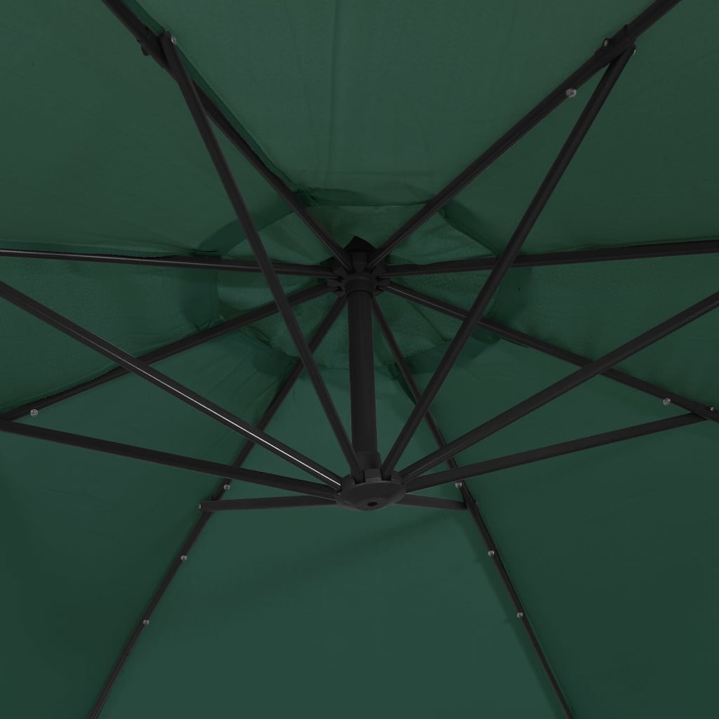 Parasol parasol déporté avec éclairage LED mât en métal 300 cm