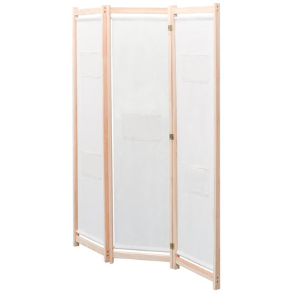 3-teiliger Raumteiler Creme 120 x 170 x 4 cm Stoff