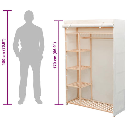 Schrank Stoff und Kiefernholz 110 x 40 x 170 cm