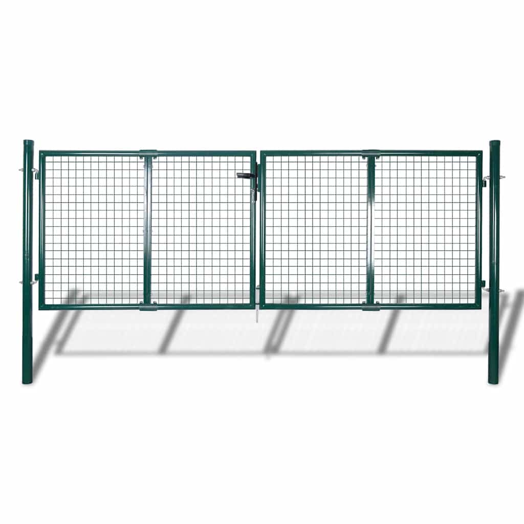 Zauntor Stahl 300x125 cm Grün
