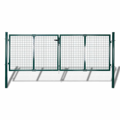Zauntor Stahl 300x125 cm Grün