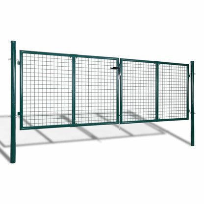 Zauntor Stahl 300x125 cm Grün