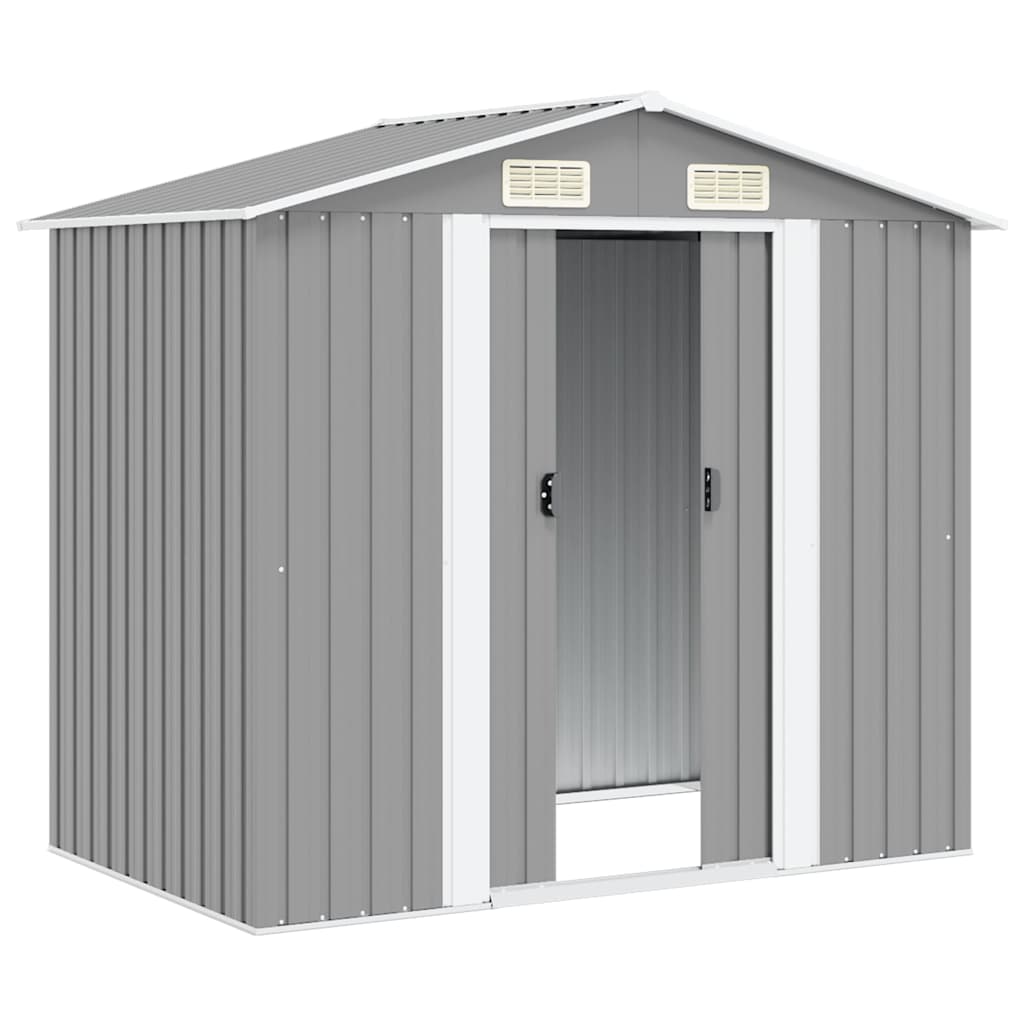 Gartenschuppen Grau Metall 204 x 132 x 186 cm