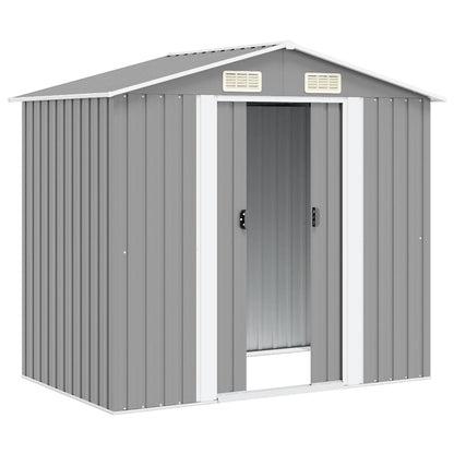 Gartenschuppen Grau Metall 204 x 132 x 186 cm