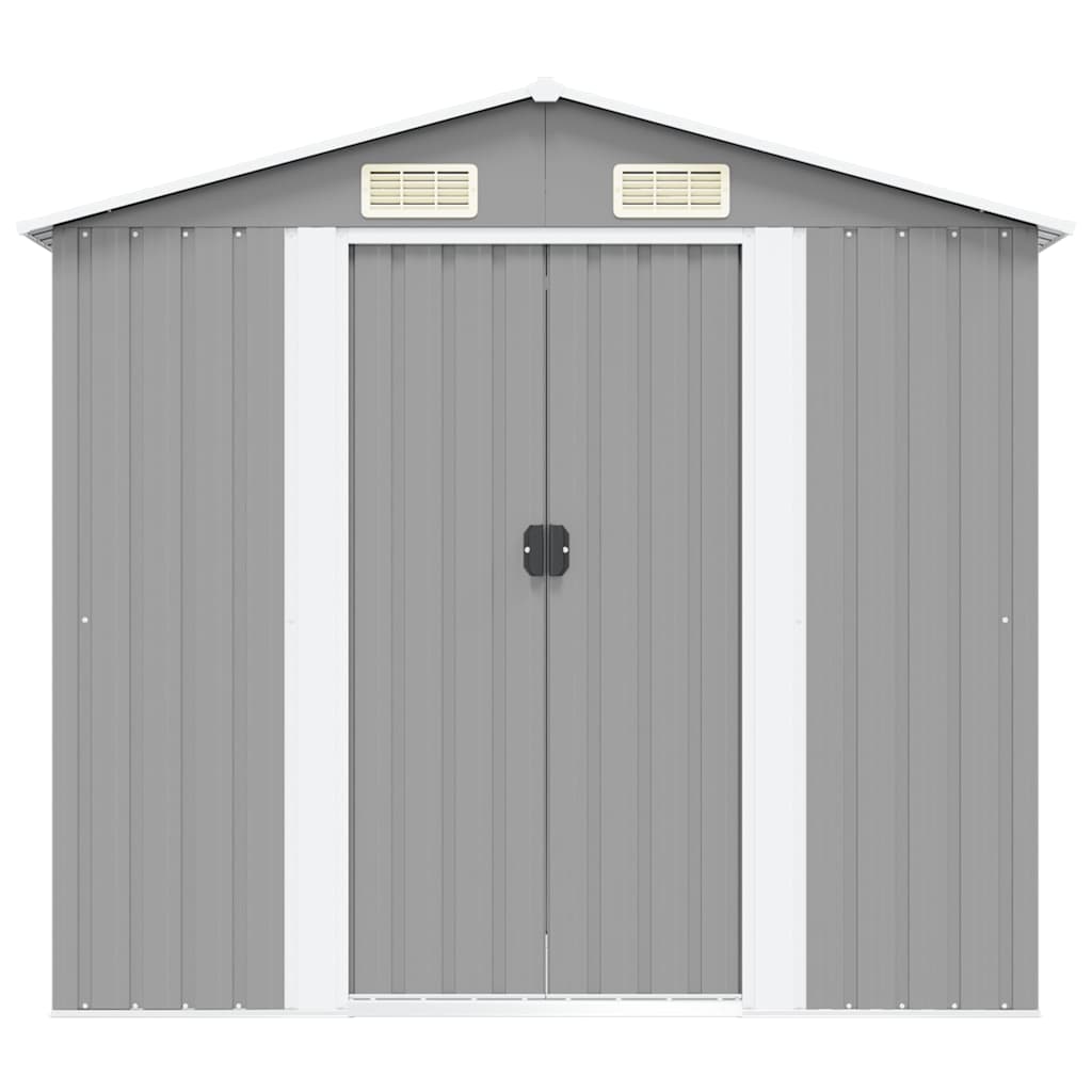 Gartenschuppen Grau Metall 204 x 132 x 186 cm