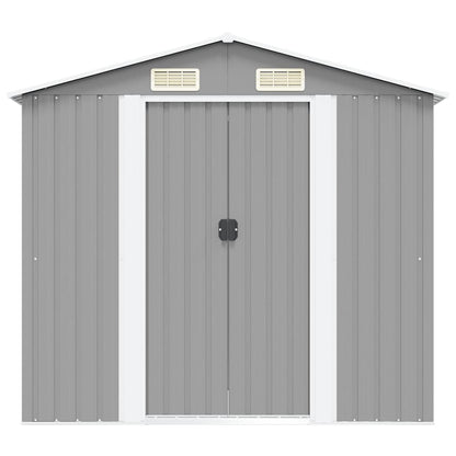 Gartenschuppen Grau Metall 204 x 132 x 186 cm