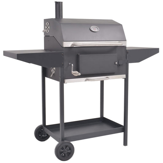 Fumoir à charbon de bois avec étagère noir