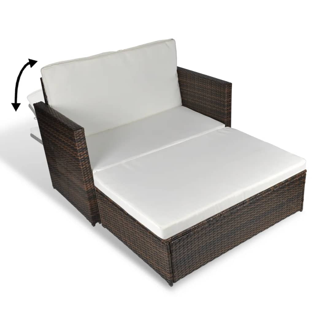 Gartensofa Poly Rattan Braun