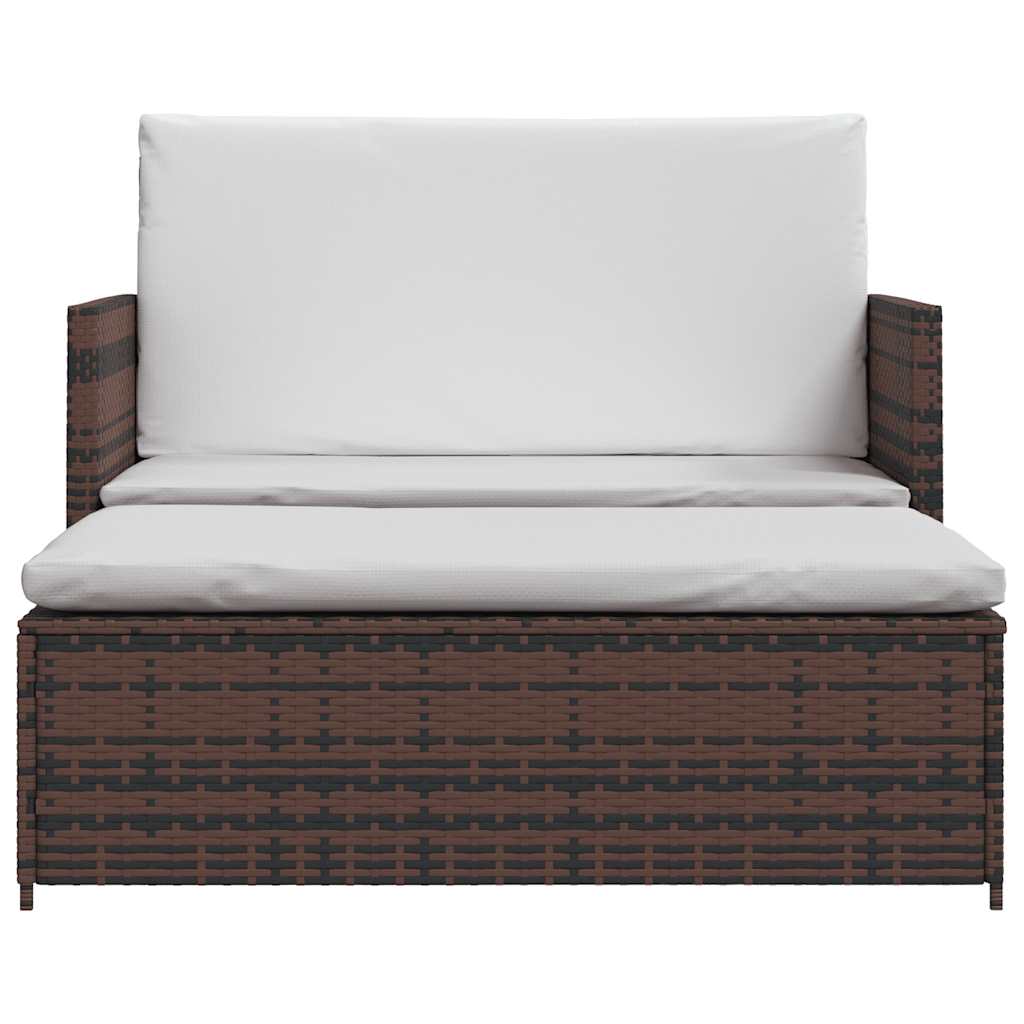 Gartensofa Poly Rattan Braun