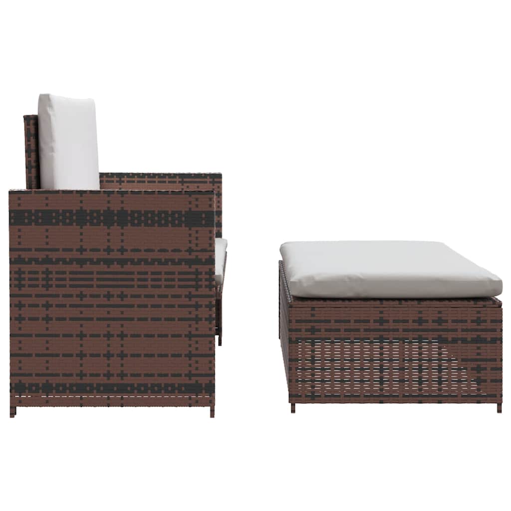 Gartensofa Poly Rattan Braun