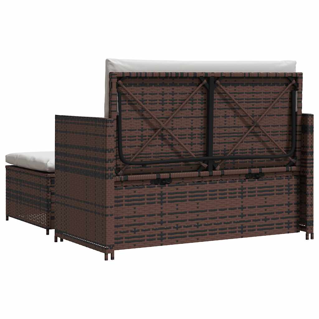 Gartensofa Poly Rattan Braun