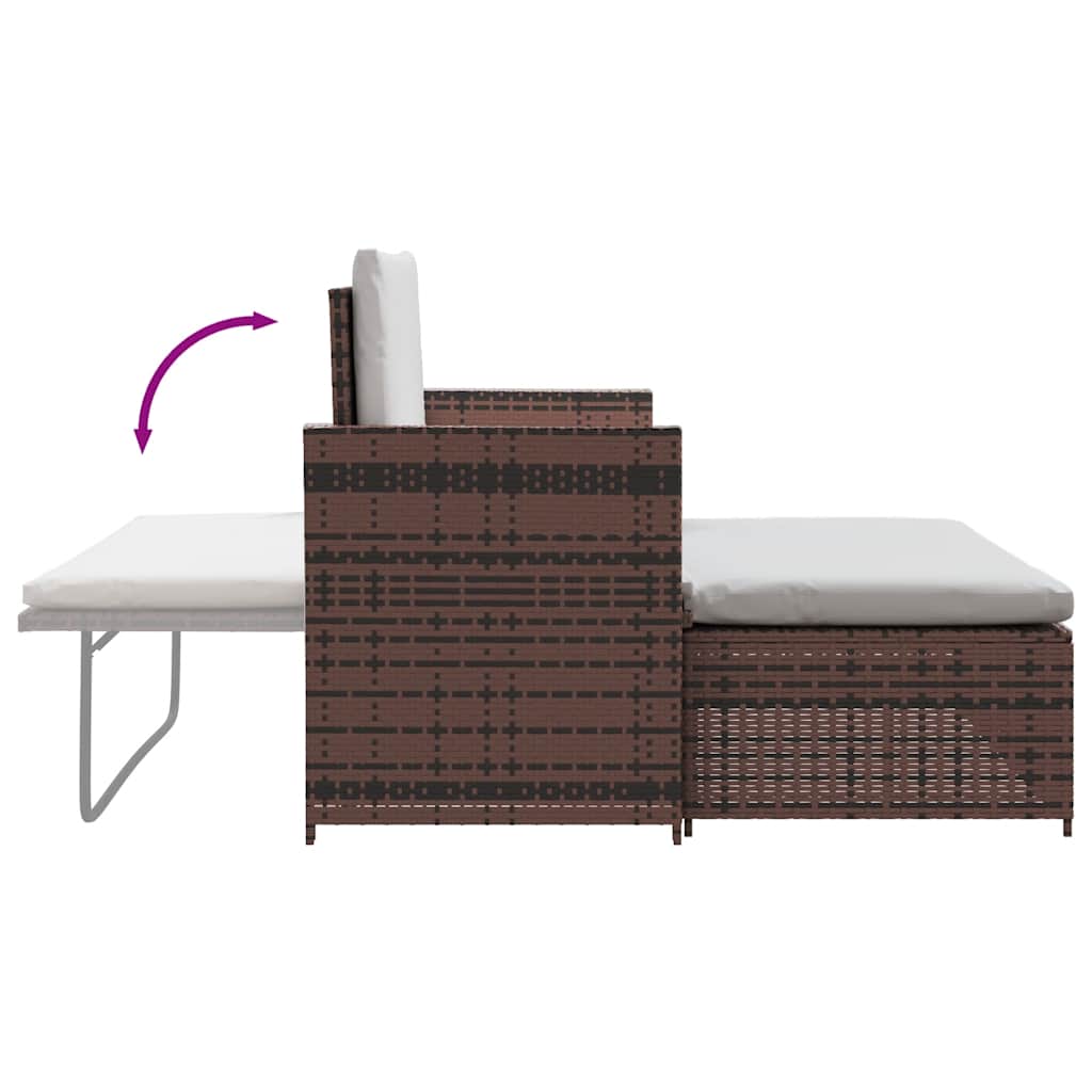 Gartensofa Poly Rattan Braun