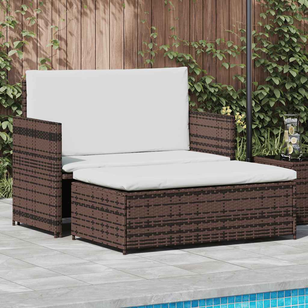 Gartensofa Poly Rattan Braun