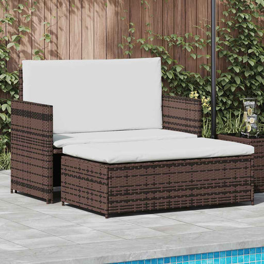 Gartensofa Poly Rattan Braun