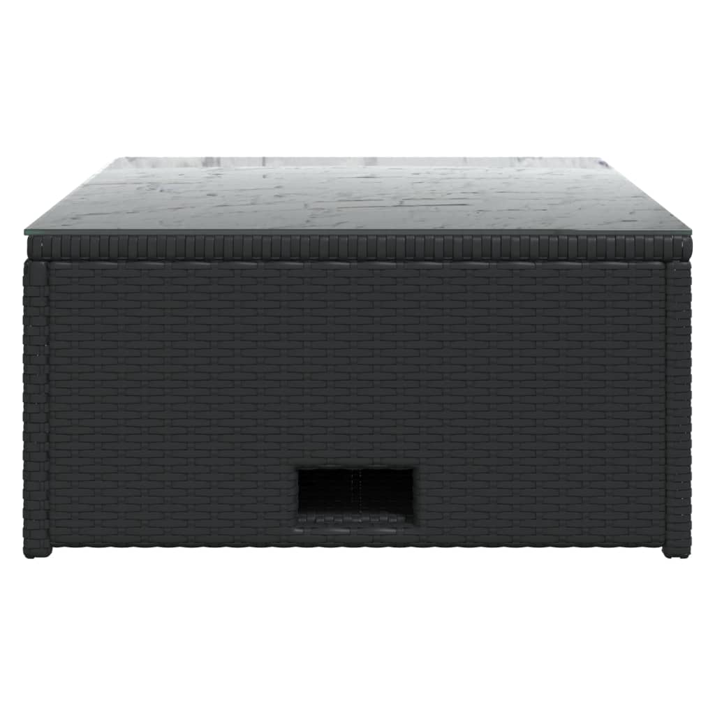 4-tlg. Garten-Lounge-Set mit Auflagen Poly Rattan Schwarz