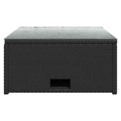 4-tlg. Garten-Lounge-Set mit Auflagen Poly Rattan Schwarz